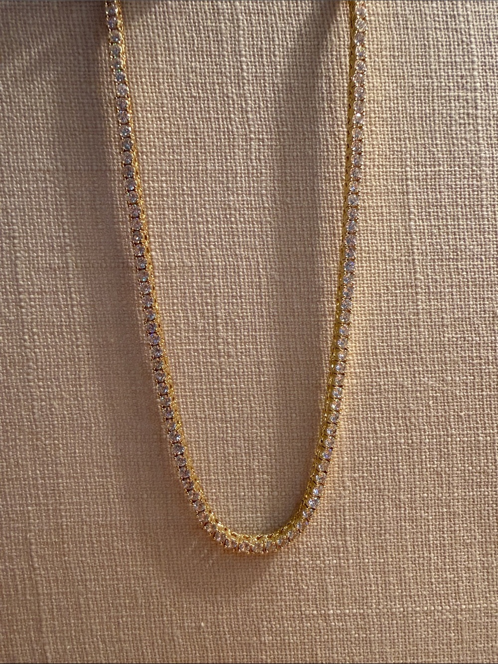 Park Lane Gold and Clear Crystal Tennis Necklace